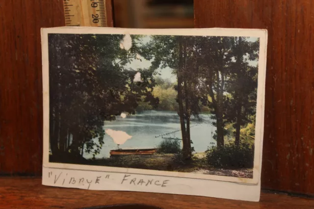 Antique WWII Postcard Vibrye France  Sarthe Etang de La Fendric