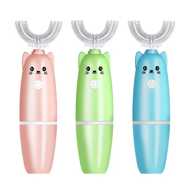 fr Practical Auto Toothbrush Cute U-shaped Tooth Brush Odorless for Boys Girls K