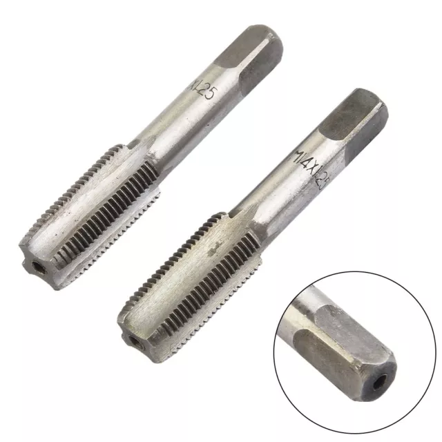 2pcs/set HSS 14mm X 1.25 Metric Taper & Plug Tap Right Hand Thread Accessories