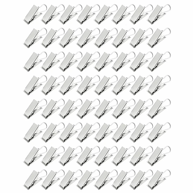 Curtain Clip Hook Set Clips for Photo Home Decoration 1.02"*0.47" 60 Pack Silver