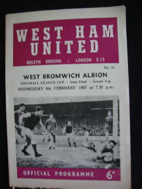 1966/7 West Ham Utd v WBA Football League Cup Semi-Final 2nd Leg