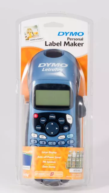 Brand New DYMO LT-100H Personal Label Maker Blue LetraTag ( with roll of tape)