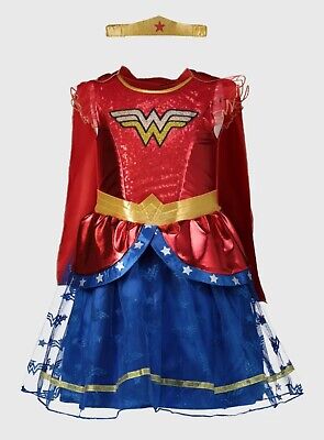 WONDER WOMAN COSTUME Age 2-3 OUTFIT DC SUPERHERO GIRLS FANCY DRESS HALLOWEEN