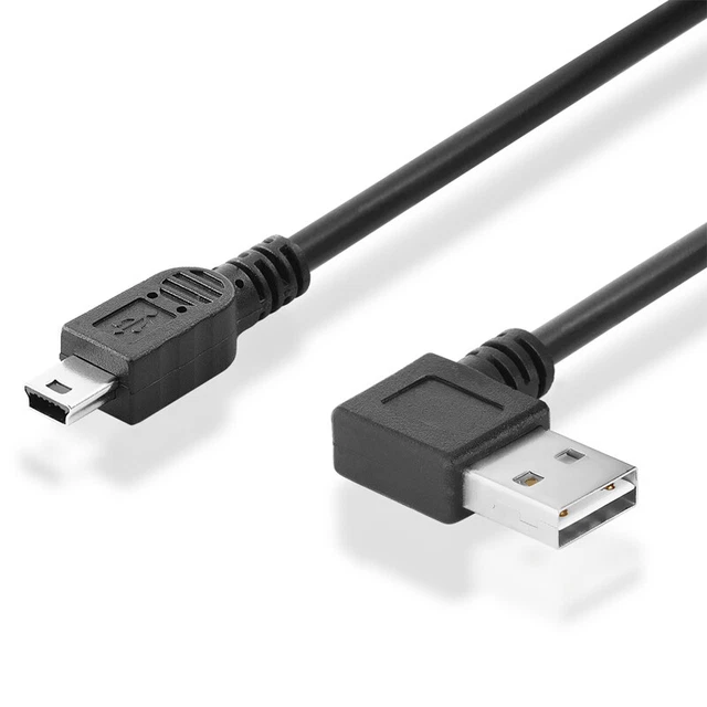 System-S Mini USB Kabel 90 Grad – Winkelstecker, 30 Cm, Daten- & Ladekabel, Für Geräte Mit Mini-USB-Anschluss