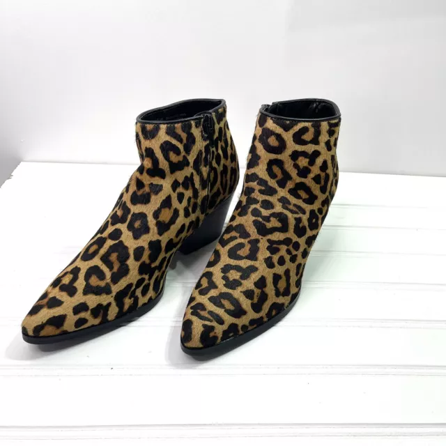Bleecker & Bond Riley Leopard Print Ankle Boots Women's Size 6.5M Booties