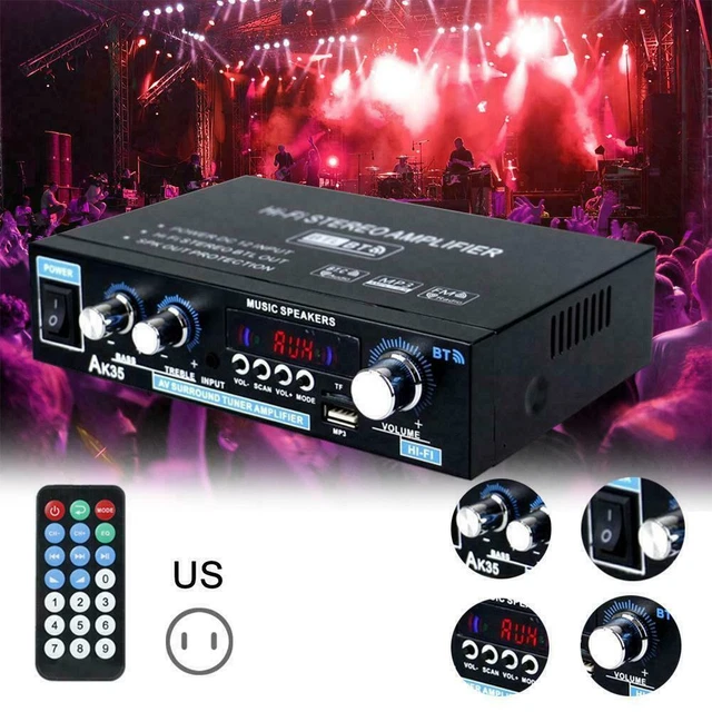Acquista 4000W AV555BT 5CH Amplificatore Home Theater 12V bluetooth Amplificatore di Potenza Domestico Audio Stereo amplificatore FM USB SD 3Mic Con Telecomando in Italia a partire da 112