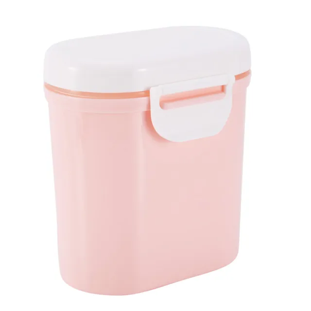 (Pink L)Portable Milk Powder Sealing Storage Box Microweave Freezer Safe