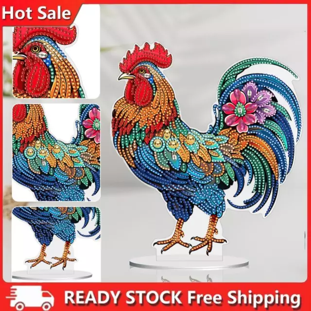 Special Shape Rooster Desktop Diamond Painting Art Office Home Decor (Rooster 1)