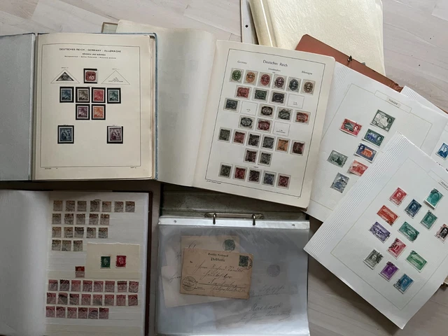 Briefmarken-Nachlass im Karton - Deutschland ( Dt. Reich ), Ungarn, Persien u.a.