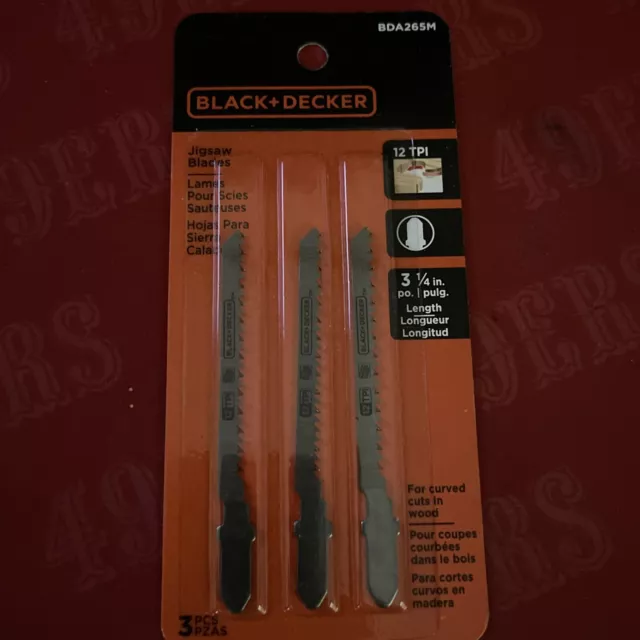 BLACK+DECKER BDA265M 3pk Scroll Jig Saw Blades