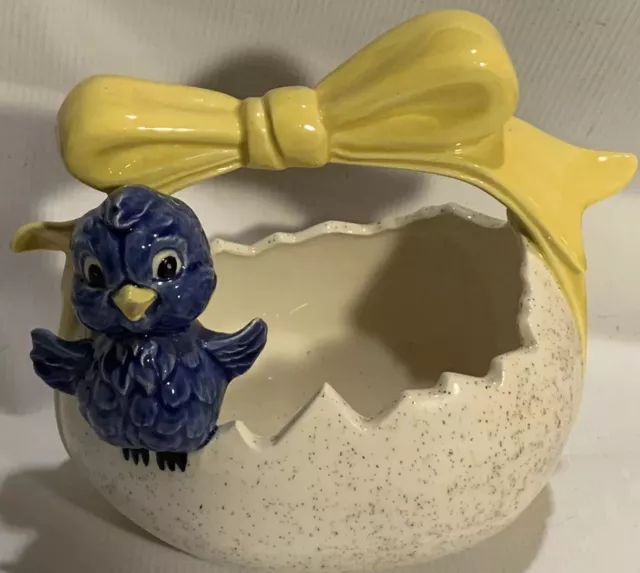 Vintage Ceramic Basket 6” Kitsch Home Decor