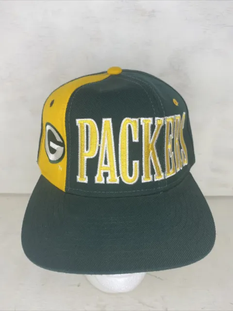 VTG NOS NWOT Starter Green Bay Packers SnapBack Hat NFL Block Spell Out Design