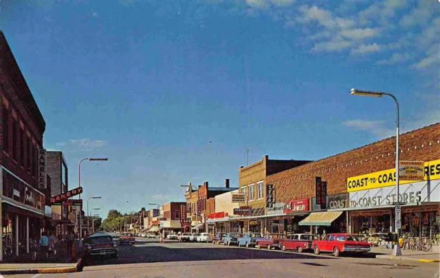 Jefferson Street Wadena Minnesota 1960s postcard