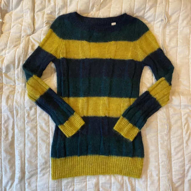 Boy. Band of Outsiders Sweater Womens 1 Striped Cable Knit Mohair Blend Long Slv 2