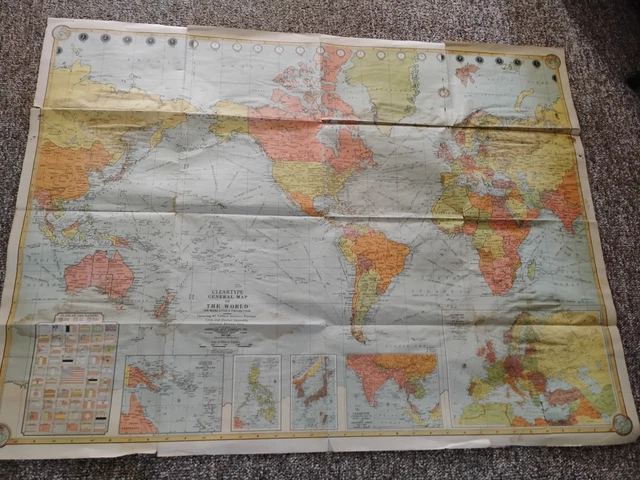 thumbnail image 2 of Flat Earth Map – Polar Azimuthal Equidistant Projection – 1943 WWII Style Poster 20x30 2 of 6