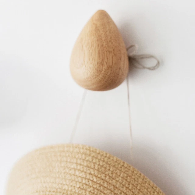 Solid Wood Water Drop Coat Hook Coat Hook Wall Free Punching Cloth Hook Visco J2