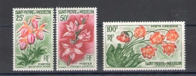 1962 Saint Pierre et Miquelon, Fleurs - Yvert n°362-63 + Poste Aérienne 27 - 3
