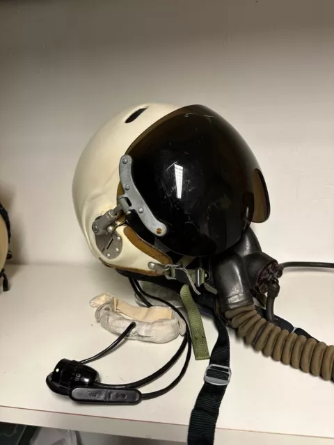 Russian ZSh-3 flight helmet,  KM-32 oxygen mask,  leather helmet