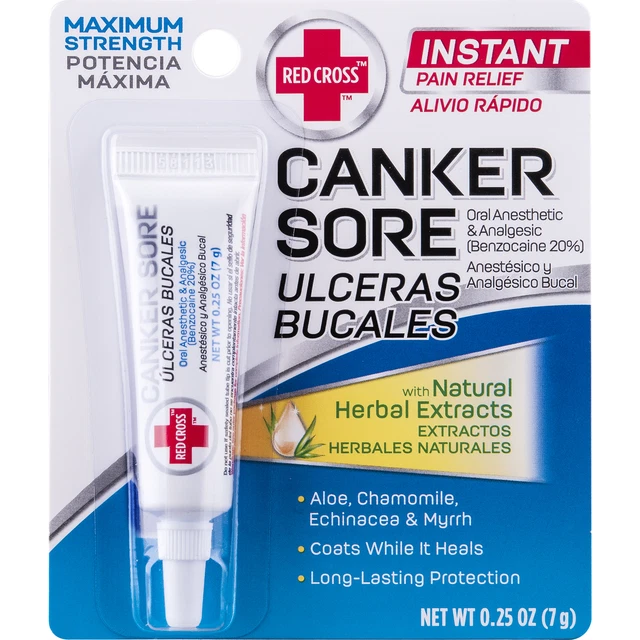 RED CROSS CANKER Sore Pain Relief Oral Anesthetic&Analgesic 0.25 oz