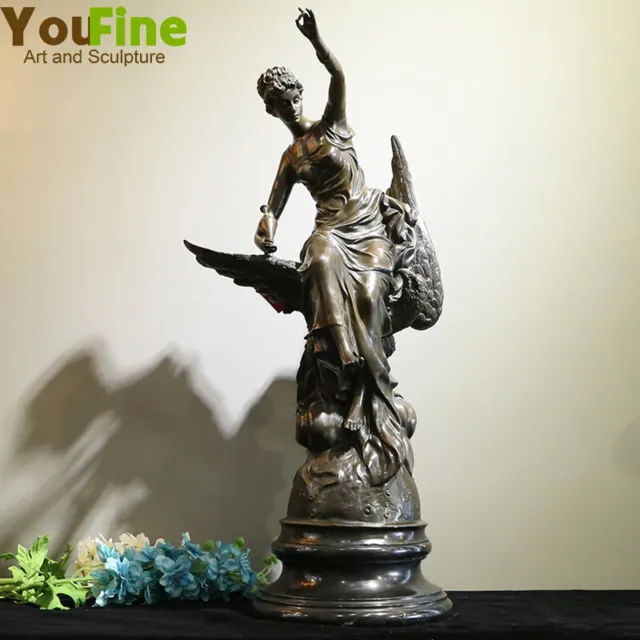 30.3" Bronze Angel Statue Beautiful Angel Bronze Sculpture Large Home Decor