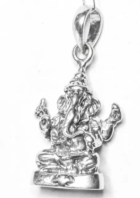 Ganesha Anhänger Schutz Elefantengott 925 Silber 3D Figur Shiva Indische Ganesh