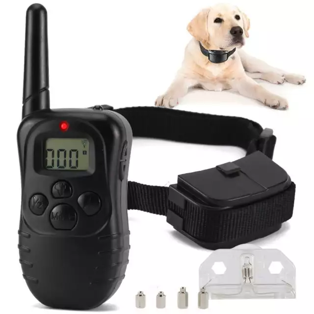 Dog Training Collar Pet Electric Shock LCD Remote Control 330 Yards Rechargeable