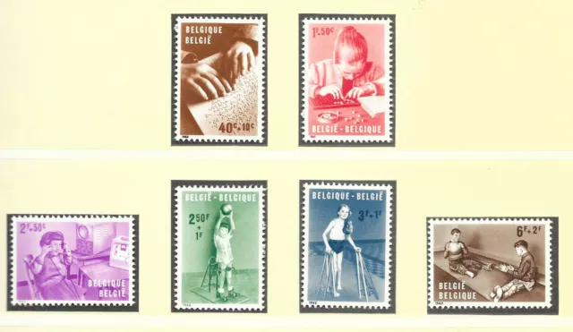 BELGIUM 1962 Handicapped Children Fund set of 6vf Mint never hinged SG 1825-1830