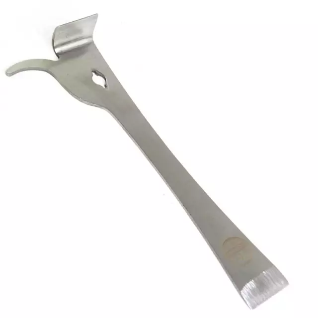 10" Longe Stainless Steel Metal Hive Tool Double Ended w/ Hook - GLHT-2ENDHOOK