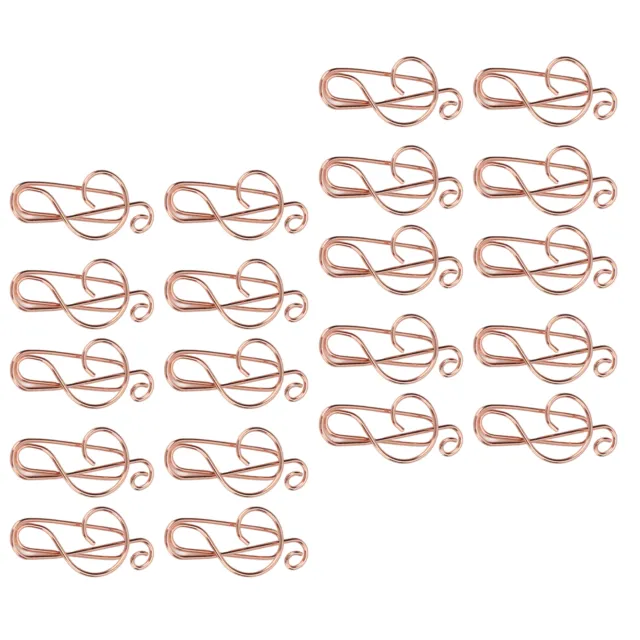 20pcs Shaped Paper Clips Musical Sign Shape Paper Clips Rose Gold Light
