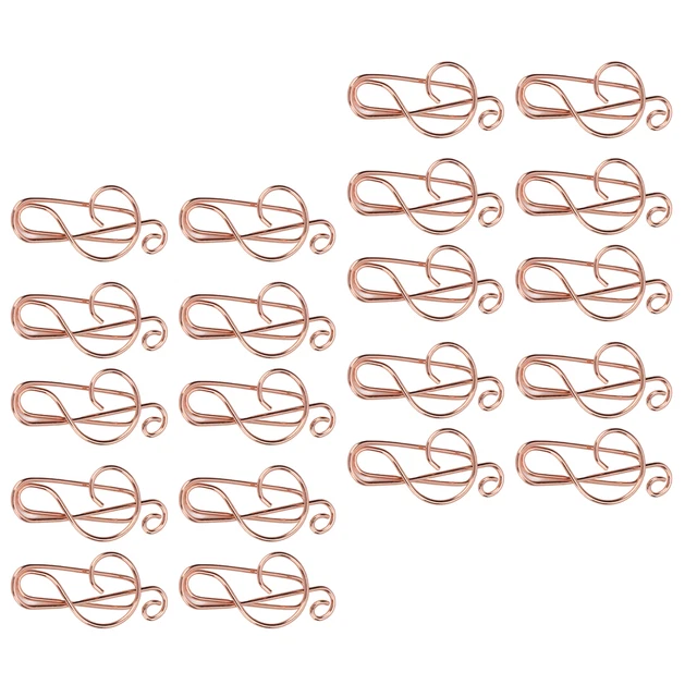20pcs Shaped Paper Clips Musical Sign Shape Paper Clips Rose Gold Light