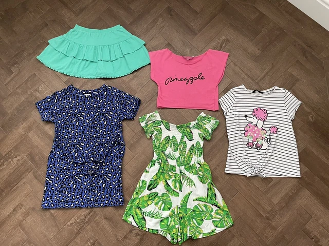 Pacchetto abiti estivi per ragazze - Tuta, T-shirt, gonna, abito età 6-7 anni