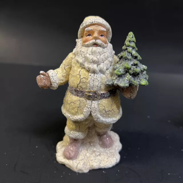 Old World Santa 4” Figurine Crackle Folk Art Christmas St Nick Belsnickle NOS