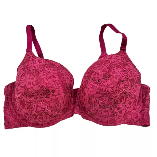 Torrid Curve 44DDD Cranberry Lace 360 Back Smoothing Lightly Lined T-Shirt Bra