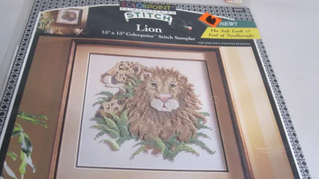 Pintura Lion Colorpoint de Linda Gillum Bucilla 15" cuadrada 2 leones