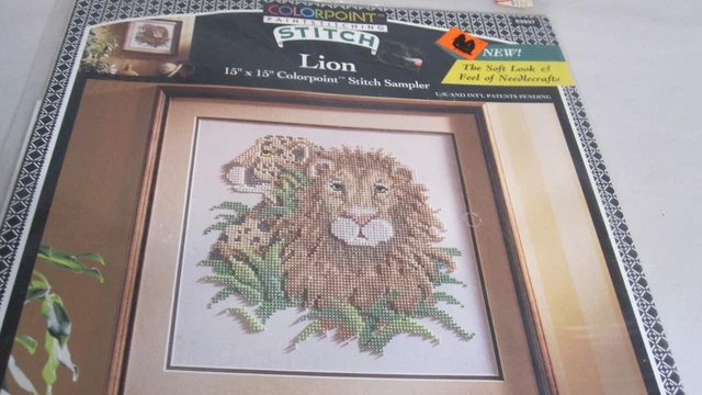 Pintura Lion Colorpoint de Linda Gillum Bucilla 15" cuadrada 2 leones