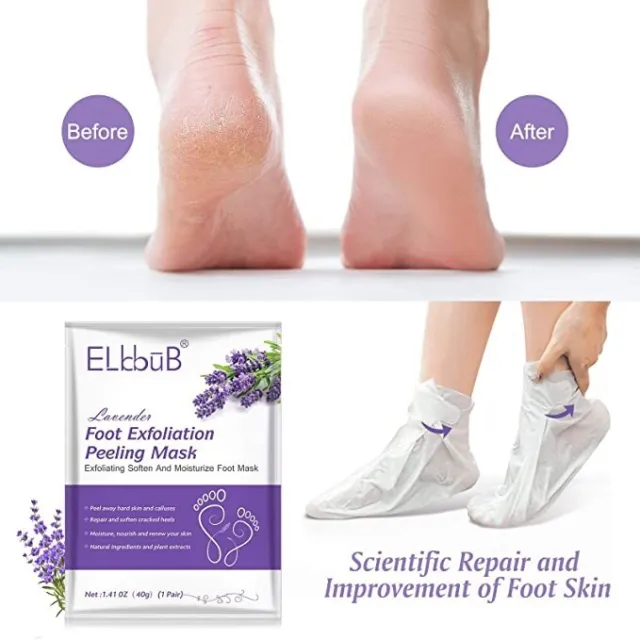 Lavender Exfoliating Peel Foot Socks Removes Dead Skin Callus Baby Soft Mask