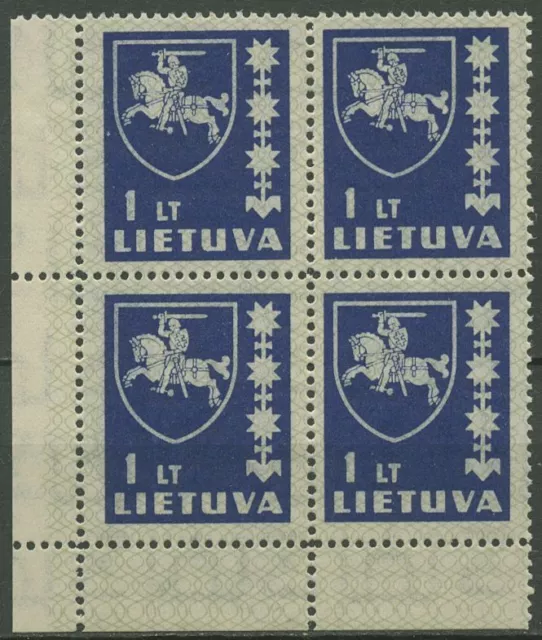 Litauen 1939 Freimarke Wappen 432 Viererblock postfrisch