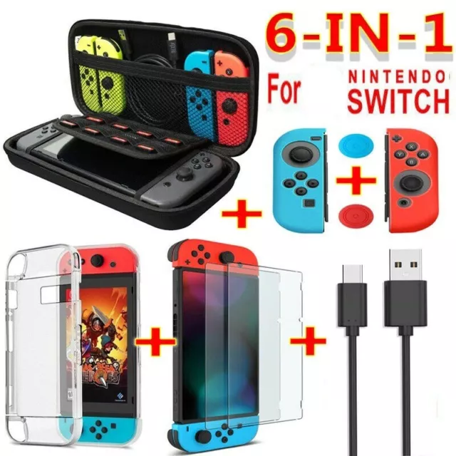 Accessoires pour console de jeux Nintendo Switch set 6 in1 Antirayures etui sac
