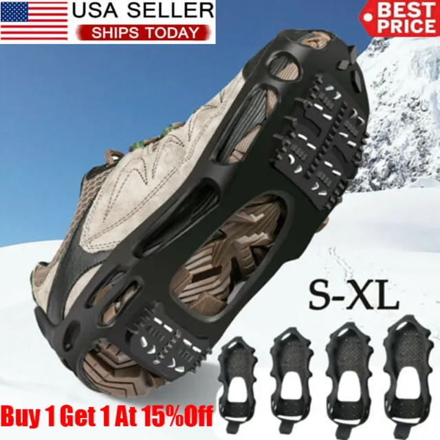 Ice Cleats Crampons Snow Grips Boot Shoe Anti Slip On Over Studs Spikes Grippers