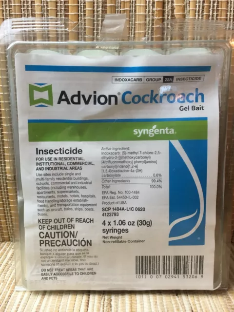 Advion Cockroach Baiting Gel ( 4 x 30 gram tubes ) NOT FOR SALE TO: CT