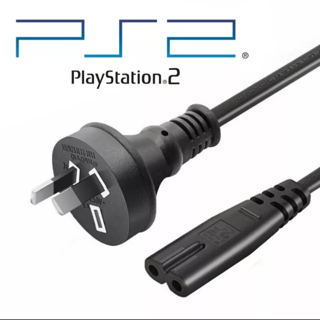 PS2 Power Supply 1.2m Cord Lead Cable AU Black Plug Sony Playstation 2 AUS