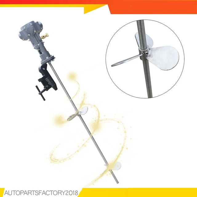 50 Gal Pneumatic Mixer 1/2 HP Air Agitator Painting Blender Machine + 2 4" Blade