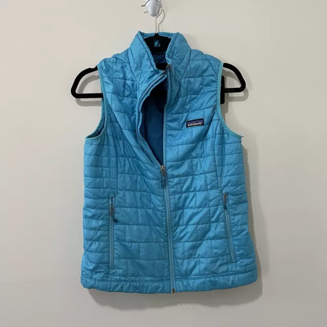 Patagonia Ultra Blue Nano Puff Primaloft Light Zip Puffer Vest m Women’s