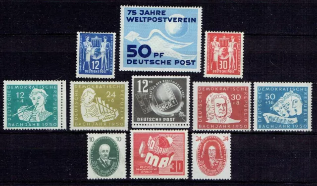 DDR, Jahrgang 1949 komplett + Partie aus 1950 ungebraucht (x)