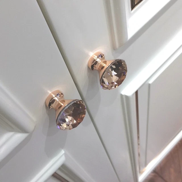 1PC Zug Griff Rose Gold K9 Kristall Schrank Schubladen Türknauf Diy-Unique Color