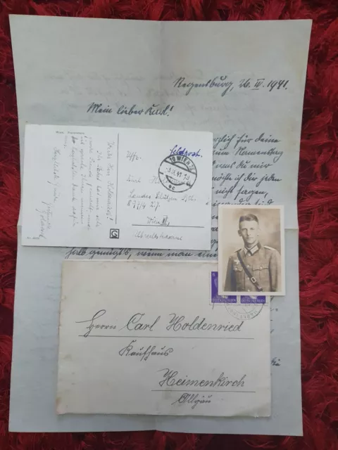 original german ww2 Soldiers Letters And Photograph 26 April 1941