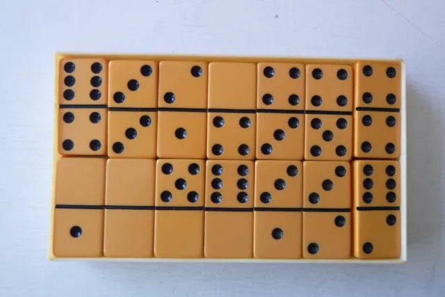 Vintage Elk Bakelite Dominoes, Double Six Set of 28