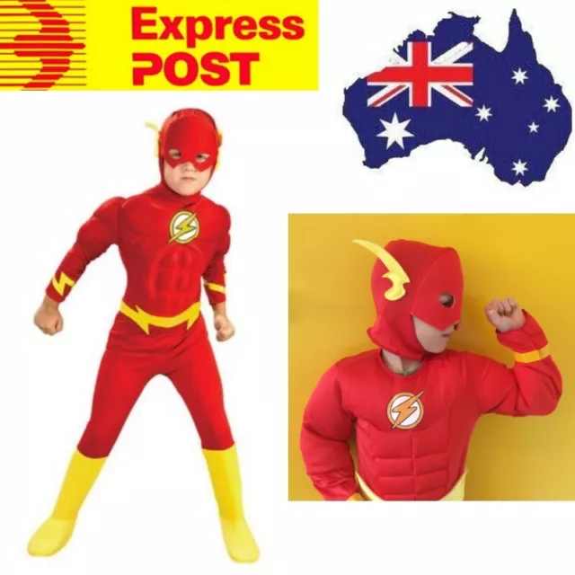 The Flash Kids Costume Justice League Superhero Boys Halloween Cosplay Outfits