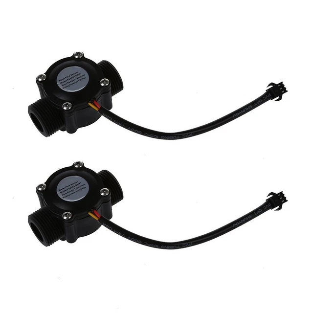 2x 1-60L/min DC 5-24V Reverb Effect Water Flow Sensor Payer Meter FS3T9L4