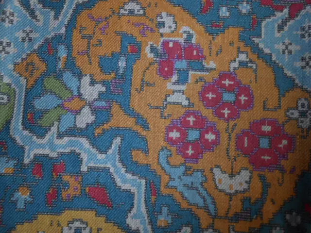 LEE JOFA fabric Chetali pattern printed in Italy linen blue multicolor 3Y new